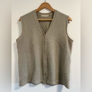 Rage | Tan Sleeveless Knit Sweater Vest Women’s XL Merino Wool Acrylic Blend